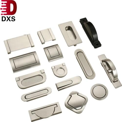 Tatami Hidden Door Handles Zinc Alloy Recessed Flush Pull Cover Floor Cabinet Handle Silver Black Furniture Handle Hardware