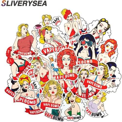 SLIVERYSEA 32Pcs/Set Sexy Lady Graffiti Stickers for Luggage Lptop Car Skateboard PVC Waterproof Decal Stickers Car Styling