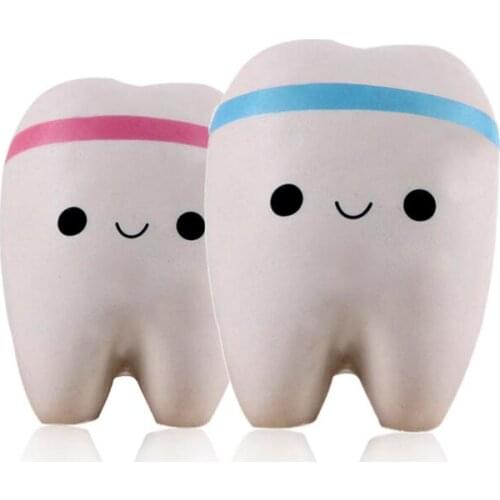 Squishe Tooth Fun Squishy Antistres Stress Relief Toys Novelty & Gag Toy Slow Rising Squisy Popular Children Gadget Gif
