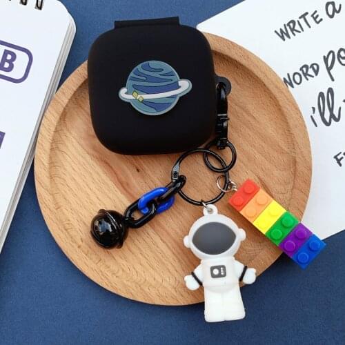 Cute cartoon Earphone Cases for OPPO ENCO W51 Case silicone shell with Astronaut Planet Keychain Cover For OPPO Enco W 51 case
