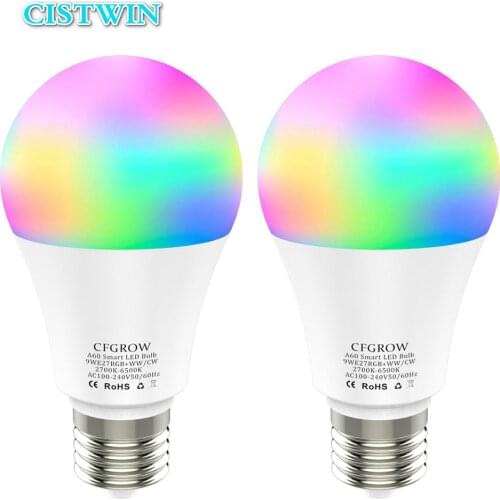 Home Lighting lamp New Wireless Bluetooth 4.0 Smart Bulb dimmer 10W E27 Magic RGB +W LED spot Change Color Light Bulb Dimmable I