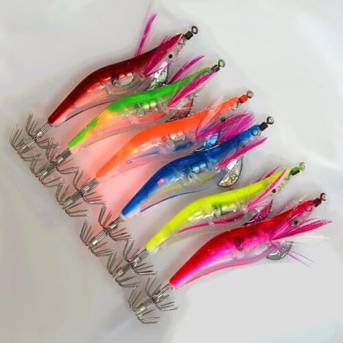 1Pc Led Shrimp Fishing Lure LED Luminous Jig Squid Hook Bait Tackle Glow in Water Tackle Tool