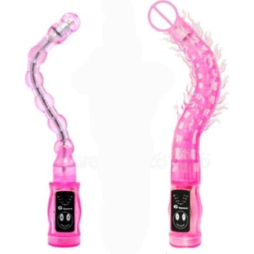 11 Inch Flexible Long Butt Plug Vibrator Men Anal Beads 6 Speed Jelly Vibration G Spot Vibrator Anal Dildo Sex Toys for Woman
