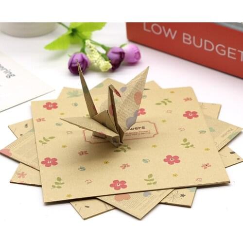 Vintage Designs 70 Sheets Double Sided Origami Paper DIY Folded Kraft Paper Craft Scrapbooking Decor