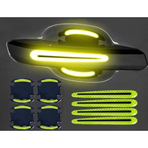 8Pcs Car Door Handle Paint Scratch Protector Sticker Carbon Fiber Universal Auto Door Handle Scratch Protection Cover Guard Film