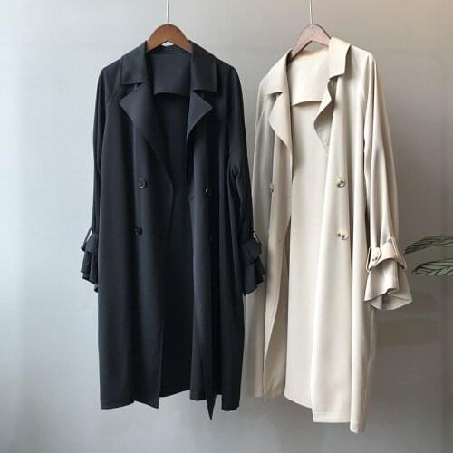 Womens Trench Coat Spring Autumn Women Coat Casual Loose Trench Coat For Women Solid Womens Autumn Coat Trench Coat Women New