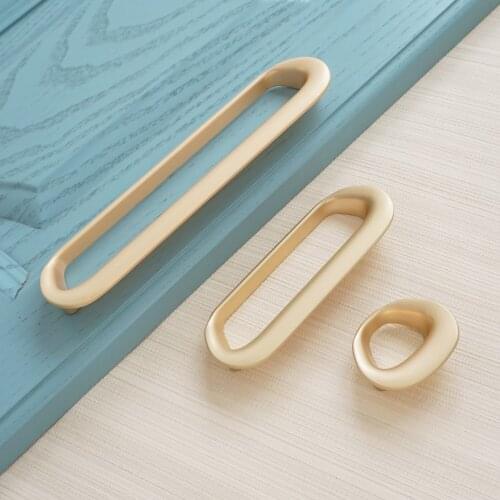 1.26" 3.75" 6.3" Brass Door Pull rings Kitchen Zinc Alloy Cabinet Pull Handles Modern Cupboard Drawer Knobs 32mm 96mm 160mm