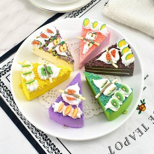 1pc Cute PU Artificial Fruit Cakes Dessert Fake Food Decorations Photography Pro Food Simulation Cake Model Tea Table Decoration