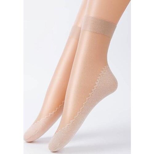 10Pairs/Set Spring Summer Women Silk Socks Soft Casual Socks Non-slip Bottom Splice Thin Silk Sock Meias Women Ladies