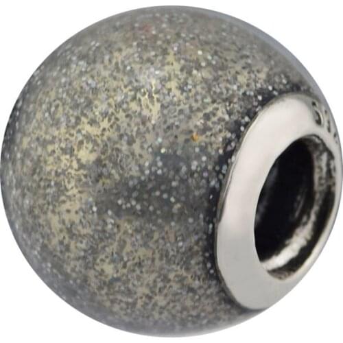 100% 925 Sterling Silver Enamel Glitter Ball Charms Beads for Women Fits Original Bracelets DIY Charm Silver 925 Jewelry