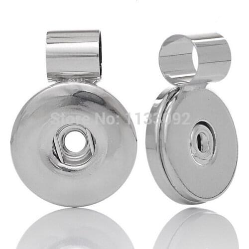 20pcs/lot 2015 New Round Silver Snap Button Charm Pendant For Diy Snap 8mm Leather Pendant Necklace Jewelry 2.7x1.9cm