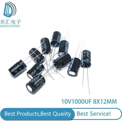 20PCS Higt quality 10V1000UF 8*12mm 1000UF 10V 8*12 Electrolytic capacitor