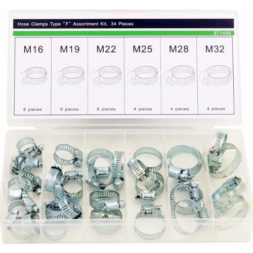 34 PCS Hardware Hose Hoops Throat Reed Fasteners Wat Tube Clamp Hoop with Box