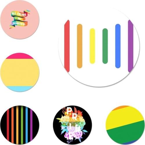 58mm Lesbian LGBT Rainbow Pride Badge Brooch Pin Accessories For Clothes Backpack Decoration gift