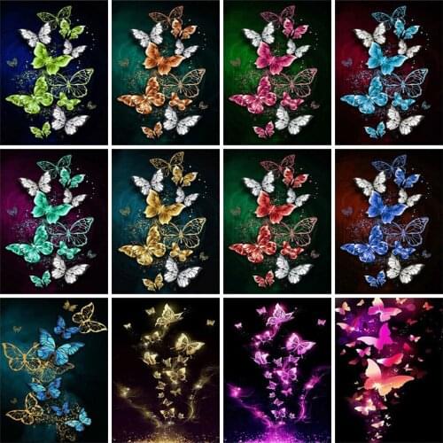 EverShine 5D Diamond Painting Animals Mosaic Wall Art Diamond Embroidery Butterfly Handmade Wall Decor Cross Stitch Set