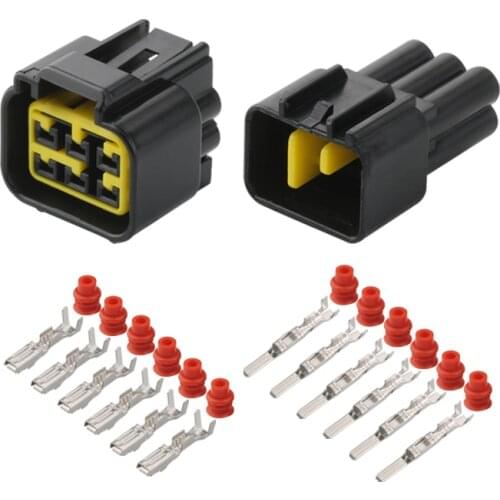 1PCS DJ7061Y-2.3-11/21 Car Waterproof Connector Joint 6P Plug FW-C-6F/M-B 6 Pin way male female Connector