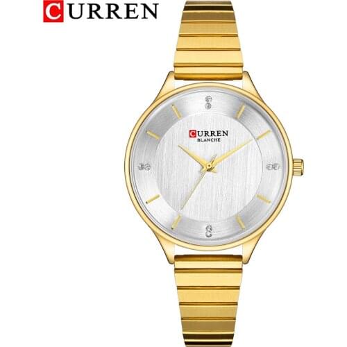 CURREN Women Watches Casual Fashion Luxury Stainless Steel Strap Quartz Analog Watch Ladies Rhinestone Clock Relogio Feminino