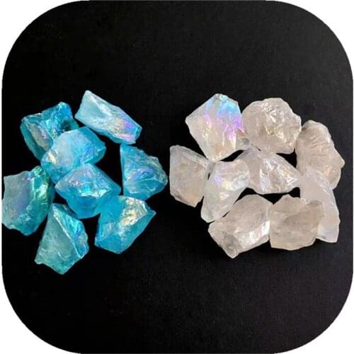 Aura Clear Quartz Rough Stones Natural Carved Raw Gemstone For Decoration
