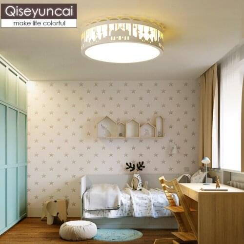 Qiseyuncai Childrens room cartoon fairytale castle ceiling lamp creative minimalist bedroom boy girl room lighting
