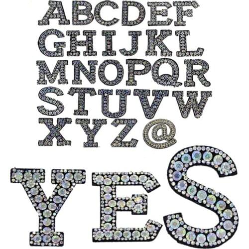 DIY Hot Drilling A-Z English Alphabet Cloth Stickers DIY Handmade Craft Sewing Clothing Hats Patch Appliques Accessories