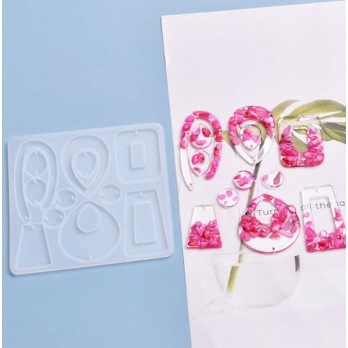 E22 UV Epoxy Resin Ornaments Dangle Earring Pendant mould Casting Silicone Mold Decoration Craft Jewelry Making Tool