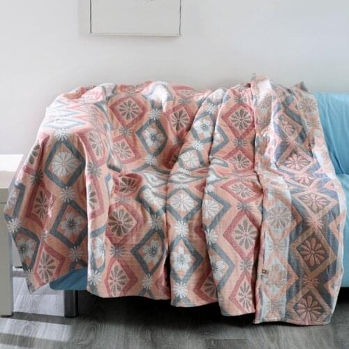 Cotton Woven Bedding Sheet Couch Armchair Blanket Coverlet Picnic Camping Quilt Plaid Baby Comforter