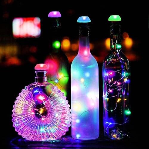 Beautiful Wine Bottles String Lights Garden Decor Micro Artificial Cork Copper Wire Starry Fairy Light Solar Light for Parties