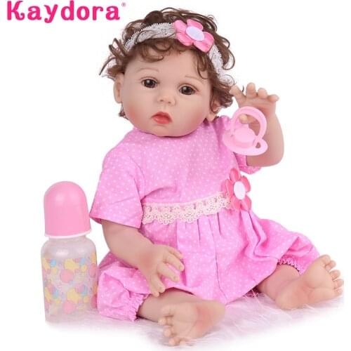 Full silicone Reborn Baby Dolls 18 inch 47cm Lifelike Alive Bebe Boneca Bathe Play Toys Girl Menina Toddler Kids Birthday Gifts