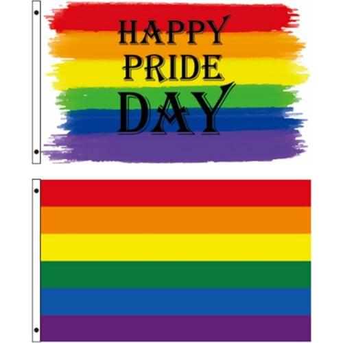 90*150cm Lgbt Flag Rainbow Pride Flag Gay Flag Lesbian Flag Polyester Anti-UV Hanging Decoration For Home Parade Indoor Outdoor