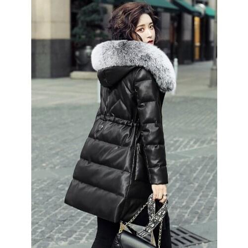 LOKEDIKE Women's Parkas With Natural Fur