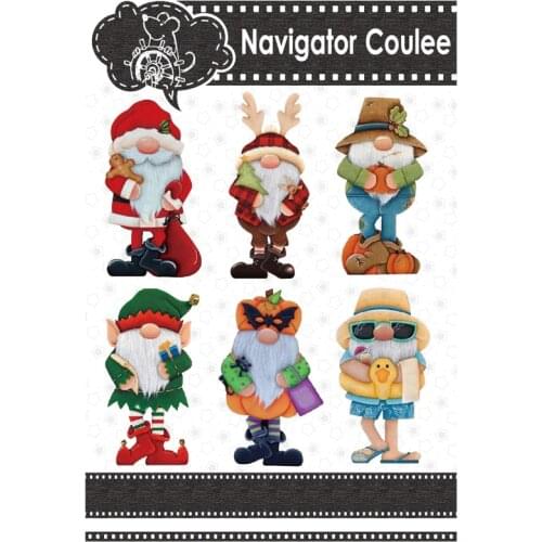 Gnomes Metal Cutting Die Halloween Decoration Punching Doodle Scrapbook Craft Christmas Stamps and Template Paper Cards 2021