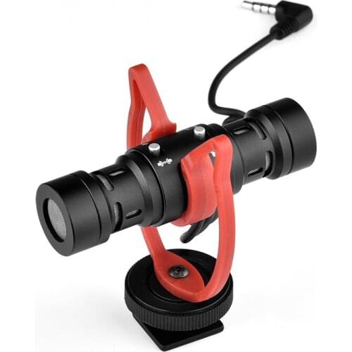 MIC11 Mini Microphone Mic 3.5mm Plug-and-Play with Shock Mount Wind Screen for Phone DSLR Camera Video Recording Live