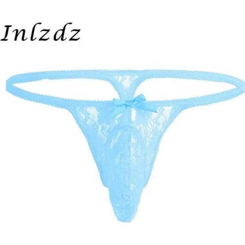 Mens Sexy Lingerie Underwear Bikini G-string Thong Briefs See-through Bulge Pouch Open Butt Underwear Exotic Male Thong Panties