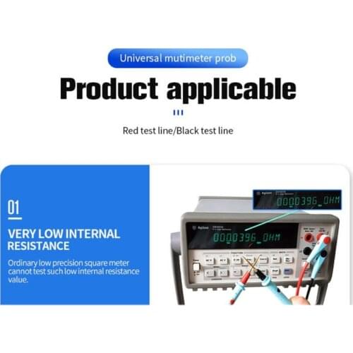 K1KA 2Pcs Set Electrical Multimeter Test Leads Set with Alligator Clips Test Hook Test Probes Lead Professional Kit