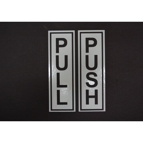 Push Pull Door Sticker 2 Piece Open Sign Vinyl Decal 15cm