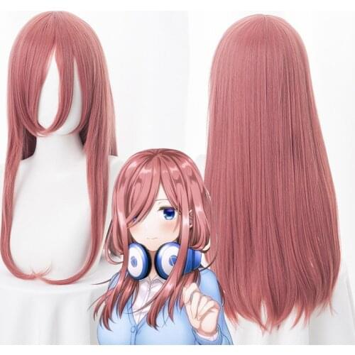 Five Equal Flower Marriage / Bride Nakano Misaki Taro Powder Long Bangs Coysplay Wig