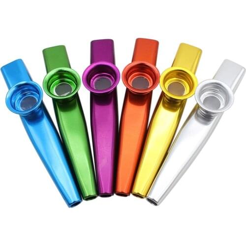 Simple Design Lightweight Kazoo Aluminum Alloy Metal For Guitar Instrument Music Lovers Instrument 12*2.5cm 6 Colors Optional