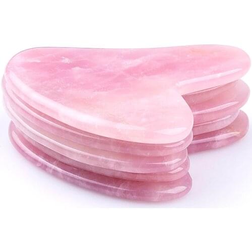 New Natural Stone Massage Ice Rose Quartz Massager Facial Neck Therapy Scraper Health Care Massager For Face Neck Body Guasha