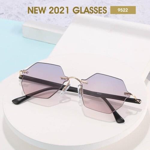 Seemfly 2021 new Rimless Sunglasses Brand Design multi-variable Trimming Sunglasses Women Retro Sunglasses UV400 Gafas De Sol