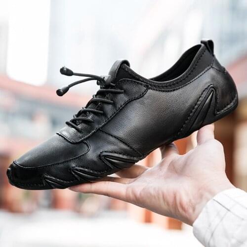 Men Shoes Genuine Leather Man Fashion Sneakers Lace Up Men Casual Moccasins Comfortable Fashion Office Footwear Loafers Male