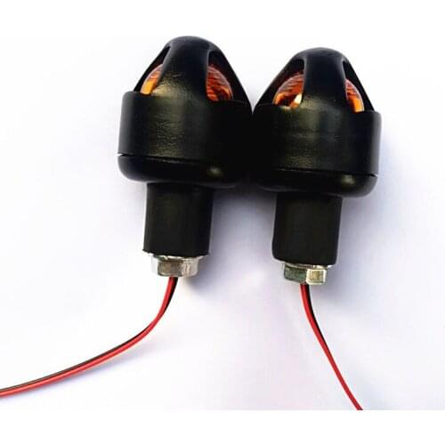 Universal 7/8" 22mm Motorcycle Handlebar Metal Black Turn Signal Grip Bar End Plug Strobe Side Marker Light