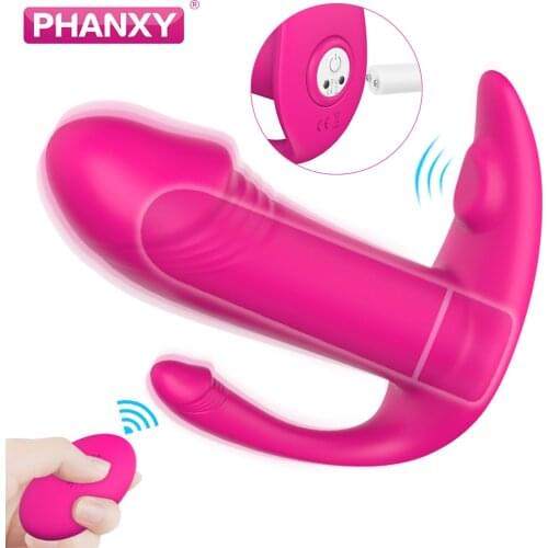 PHANXY Vagina Vibrator Dildo 9 Mode G Spot Anal Clitoris Stimulator Panties Wireless Remote Control Sex Toys for Women Female