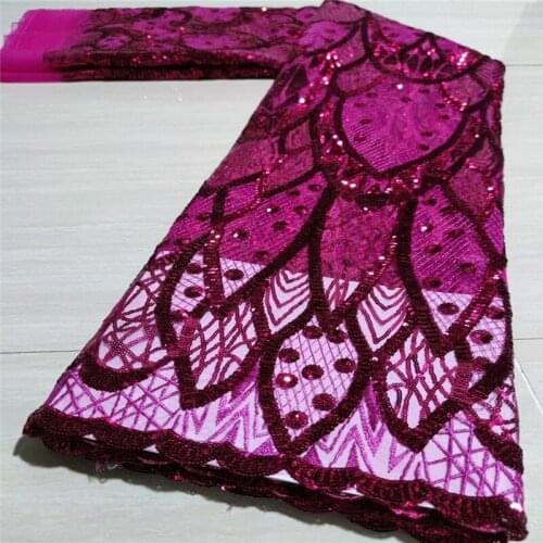 2021 Fuchsia African Sequins Laces Fabrics High Quality green African French Tulle Lace Fabric for Nigerian Net Lace Fabrics
