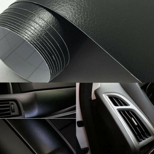 1pc Leather Texture Car Vinyl Wrap Sticker Interior Decal Film Black Center Console Window Air Conditioning Outlet Panel Sticker