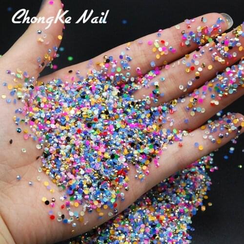 2MM 2000pcs Mixed Color Jelly AB Color Nail Art Resin Rhinestones Non HotFix Rhinestones For Nail Art Decorations Accessories