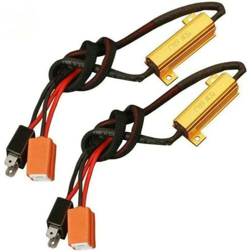 2Pcs H7 Canbus Load Resistor 50W Canbus Decoder Warning Canceler Decoder Light Error Free 12V Resistance Harness Adapter