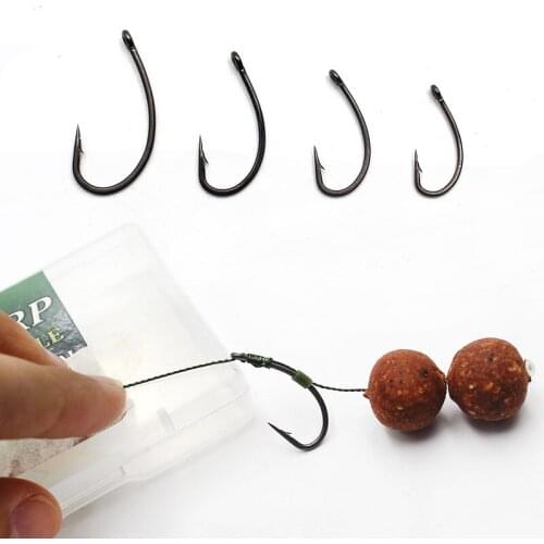 30 pcs Carp Fishing Hook PTFE Coating Fish Hook High Carbon Steel Barbed Hook Carp Rigs Carp Hook For Fishing Accessories