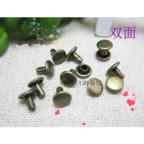 500sets 7mm Antique Bronze Round Double Cap Rapid Rivet Studs Punk Rock Rivets Nailheads Spike Free Shipping Wholesale