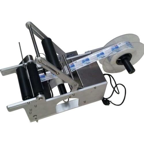 Semi-automatic label applicator for sticker labeling machine for round bottle