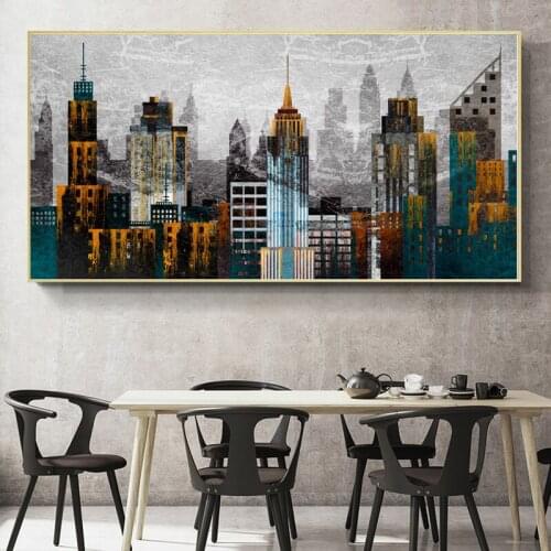 Architectural Wall Art Abstract City Landscape Canvas Painting Posters Prints Wall Picture for Living Room Home Cuadros Decor